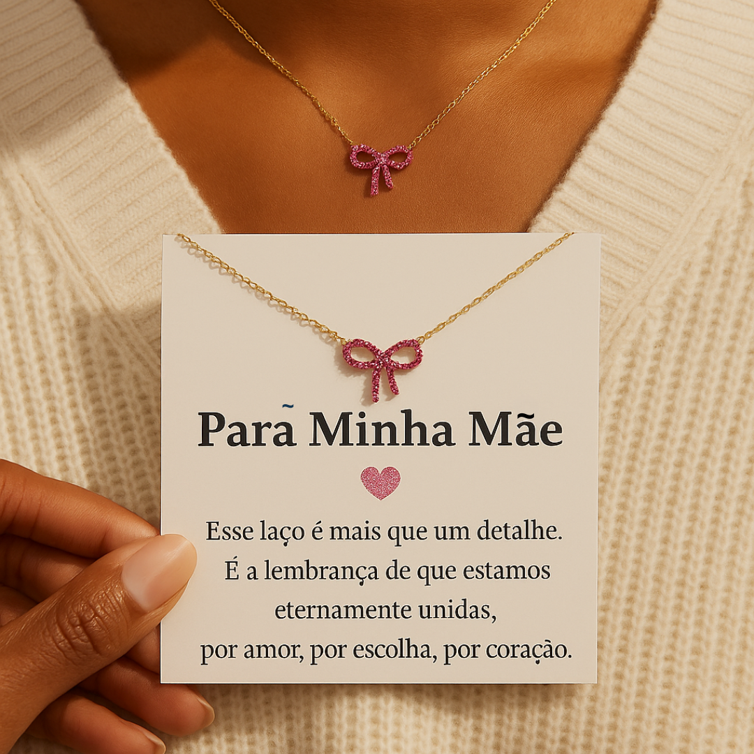 Colar Laço com Zircônias – Presente Para Mãe