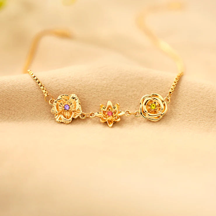 Pulseira "Jardim" 1-10 flores de nascimento
