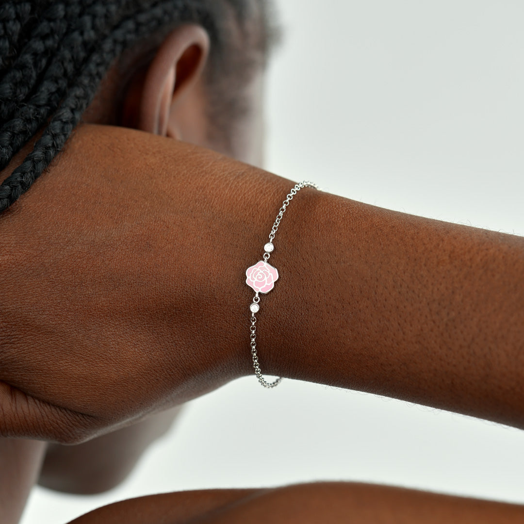Pulseira Flor Eterna em Ouro Rosé