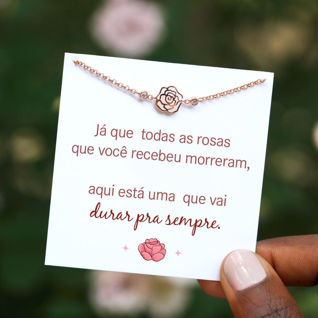 Pulseira Flor Eterna em Ouro Rosé