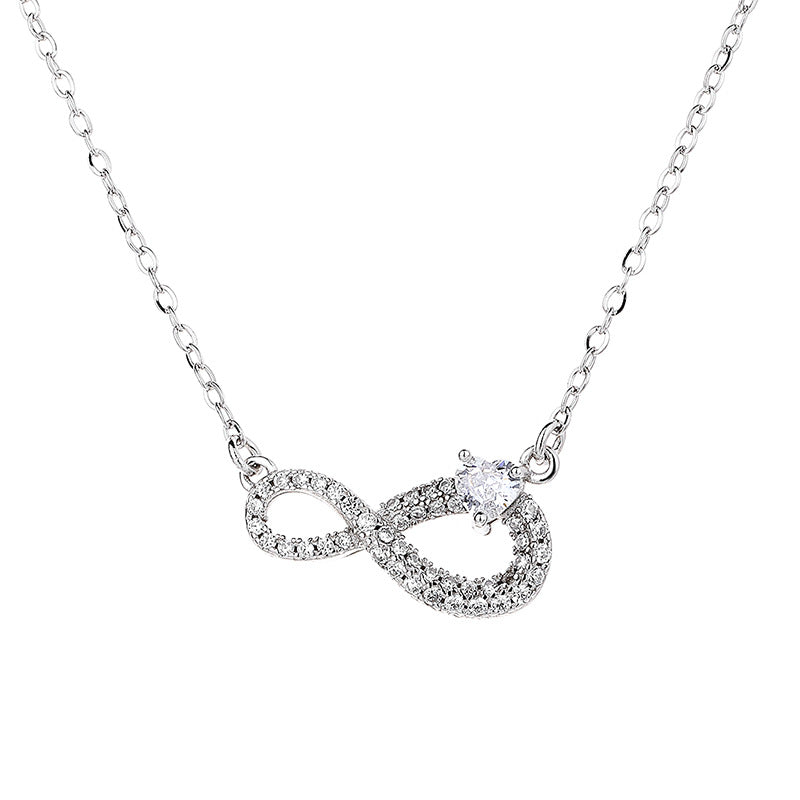 Colar Símbolo do Infinito com Zircônias Brilhantes