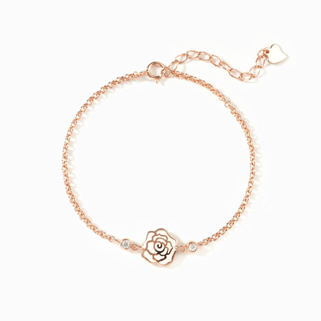 Pulseira Flor Eterna em Ouro Rosé