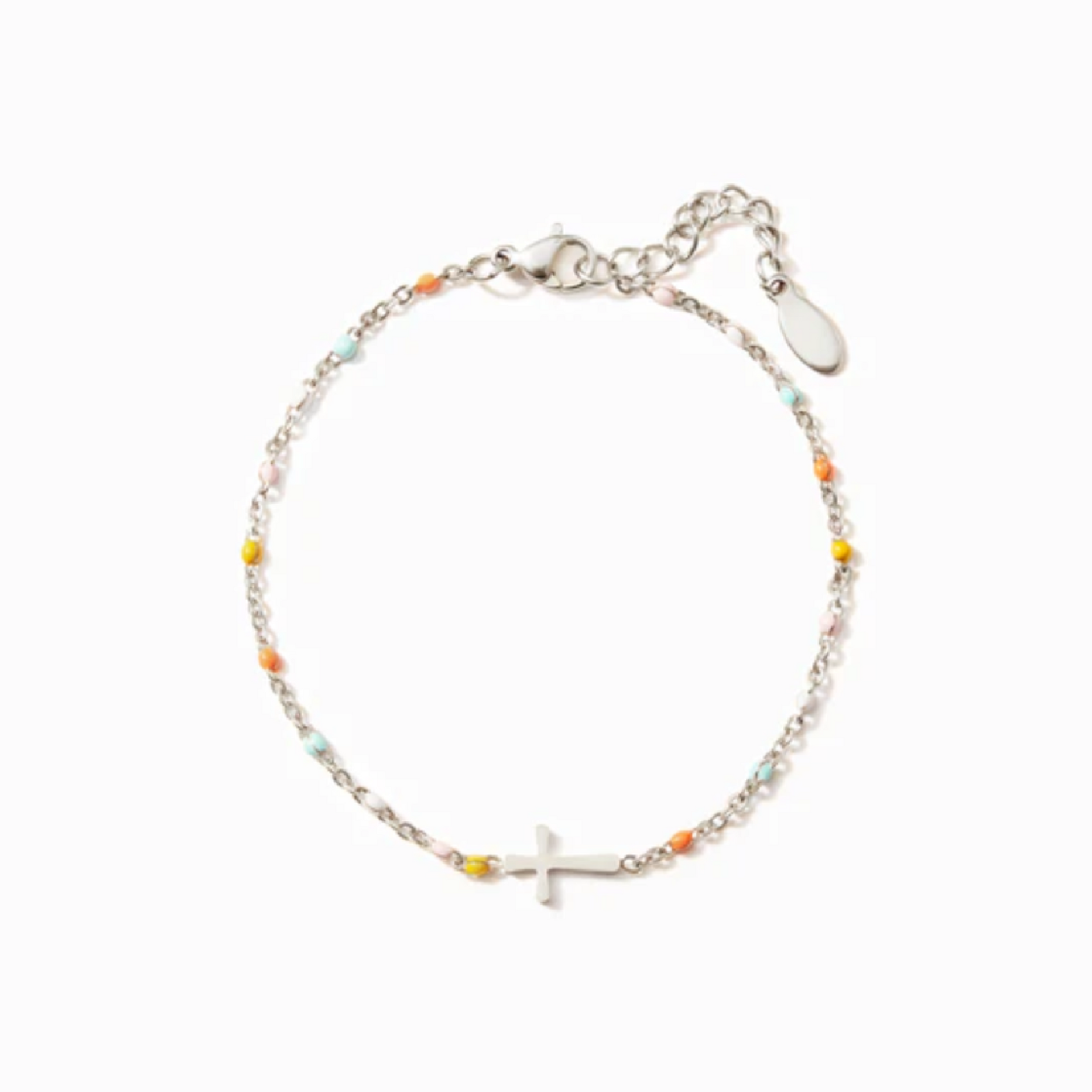 Pulseira de Oração com Pingente de Cruz