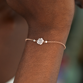 Pulseira Flor Eterna em Ouro Rosé