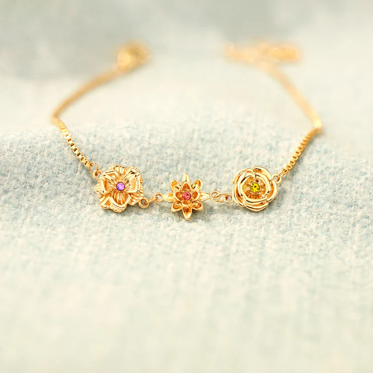 Pulseira "Jardim" 1-10 flores de nascimento