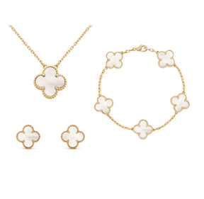 Conjunto de Joias Femininas Flor de Trevo Compre 1 Leve 3