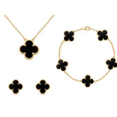 Conjunto de Joias Femininas Flor de Trevo Compre 1 Leve 3