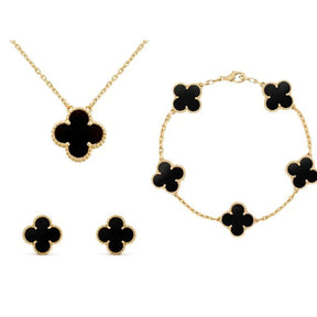 Conjunto de Joias Femininas Flor de Trevo Compre 1 Leve 3
