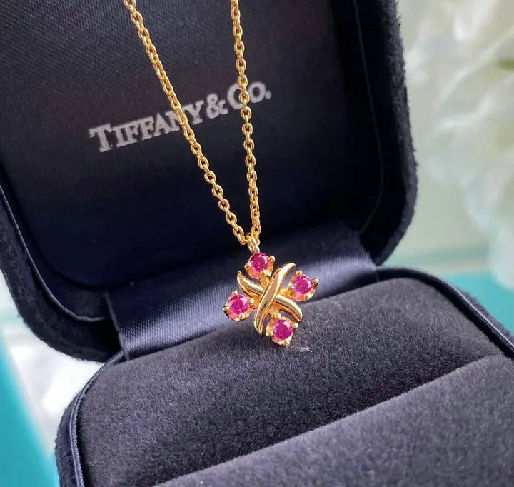 Colar Lynn Ouro e Rubis