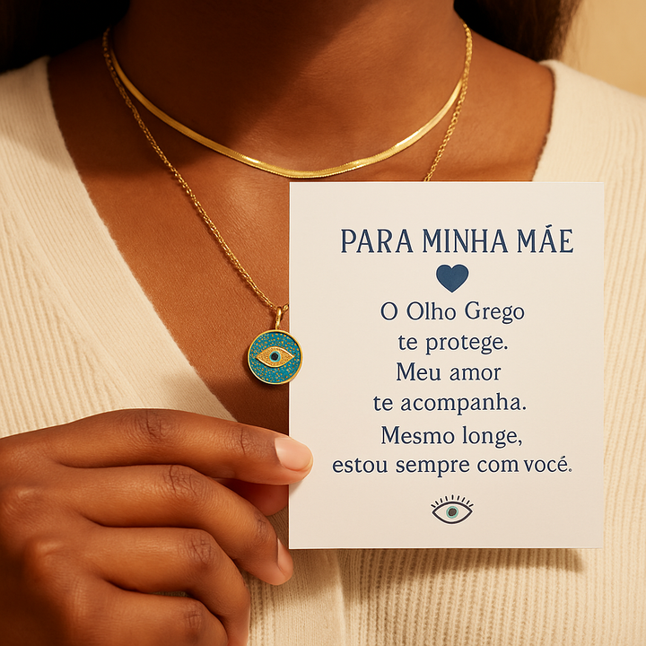Colar Medalha Olho Grego – Para Minha Mãe