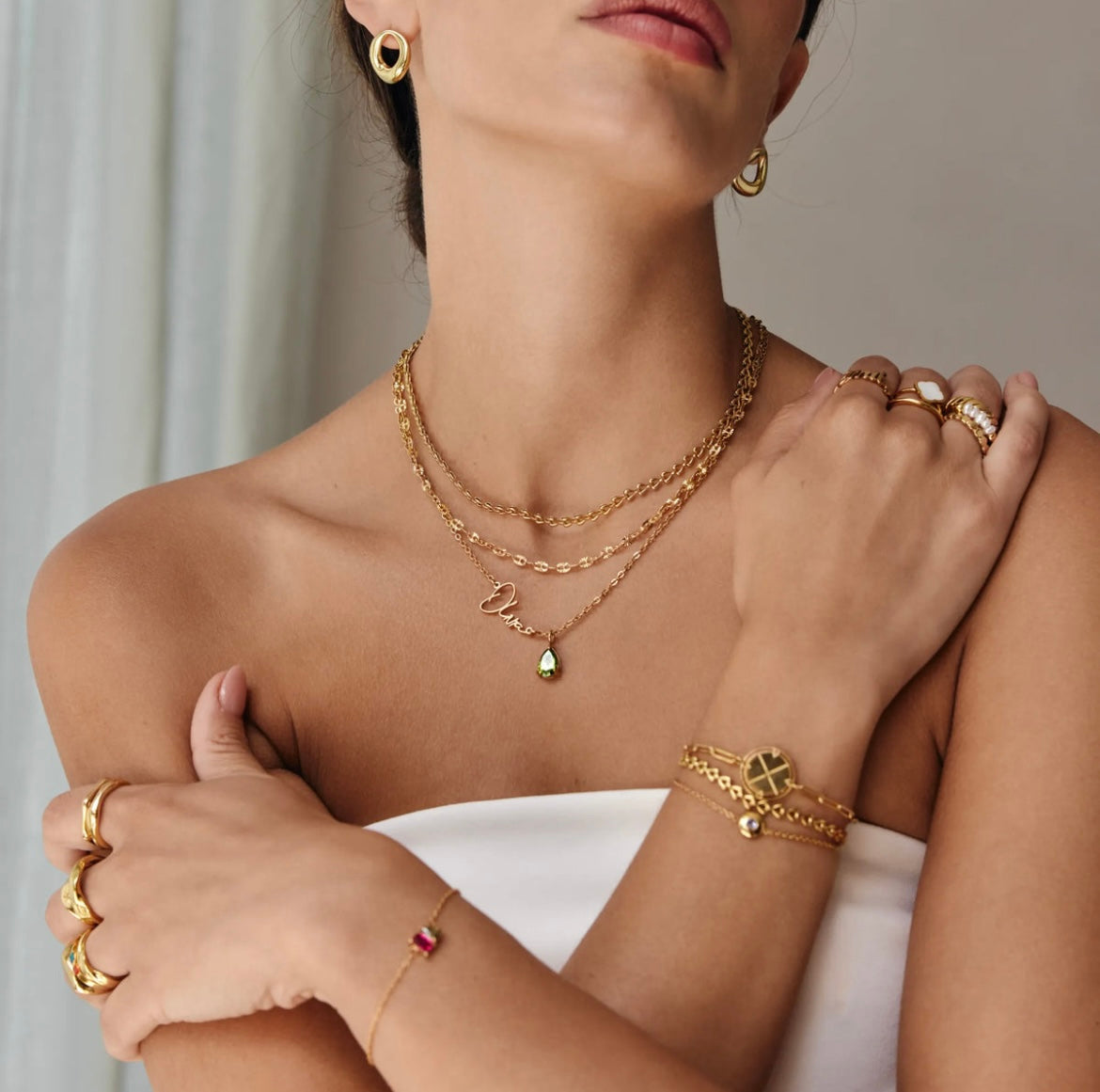 Colar personalizado "Vida" com pedras do nascimento