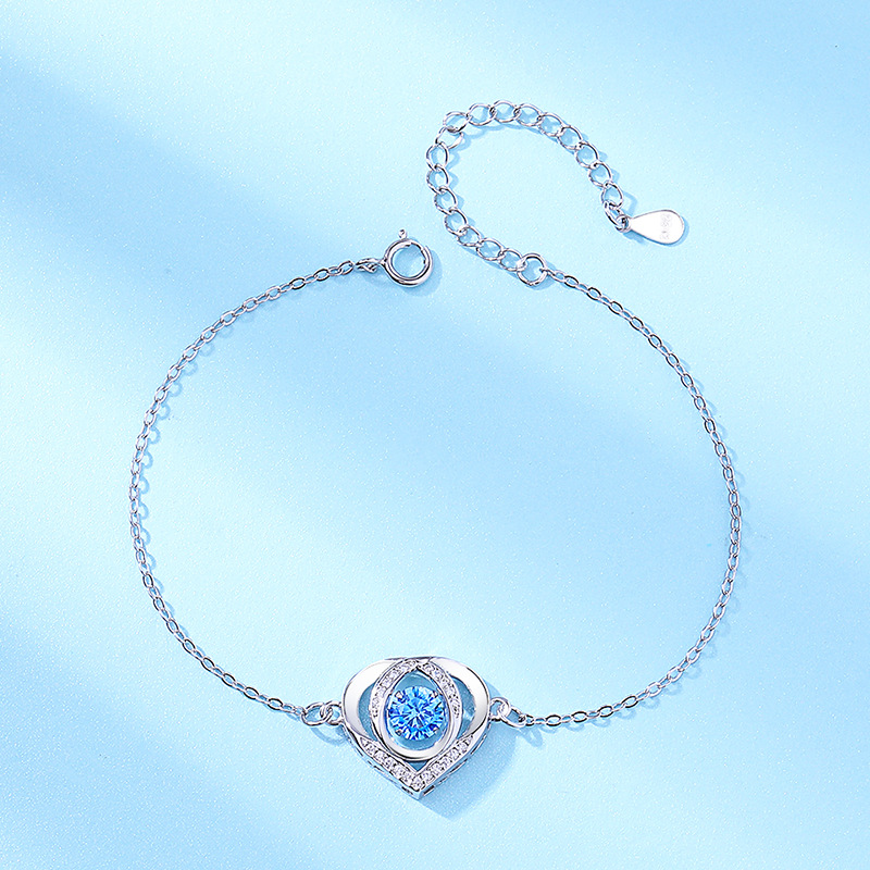 Pulseira Olho de Proteção com Pedra Azul e Zircônias