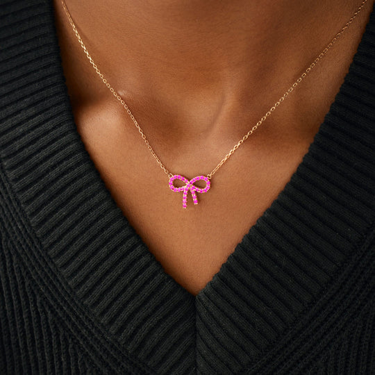 Colar Laço com Zircônias – Presente Para Mãe