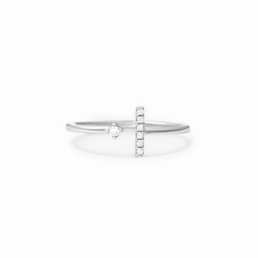 Anel Feminino "Unidas" com Detalhes em Zircônia