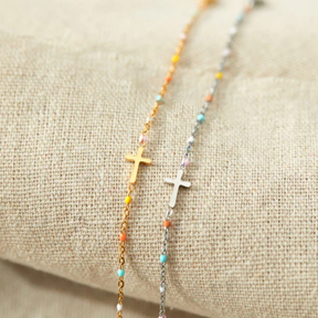 Pulseira de Oração com Pingente de Cruz