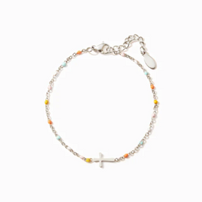 Pulseira de Oração com Pingente de Cruz